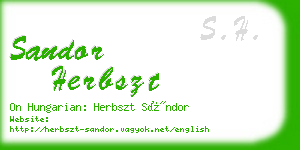 sandor herbszt business card